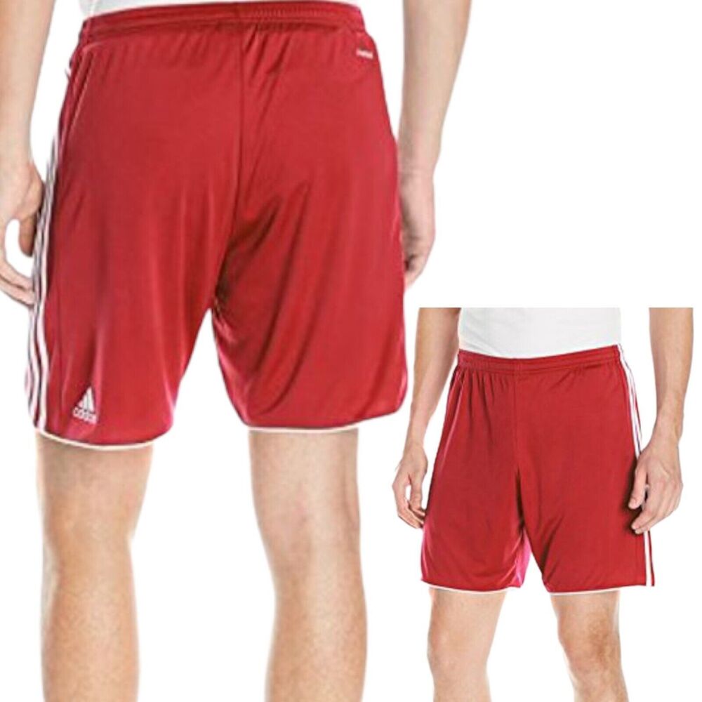 Adidas Shorts Mens 2XL Red Tastigo 19 Sports Run 3 Stripes Classic Sport Workout